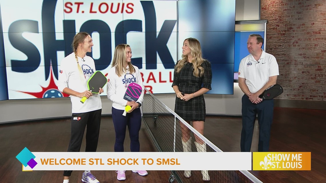 Mary learns some moves from the St. Louis Shock Pickleball Team