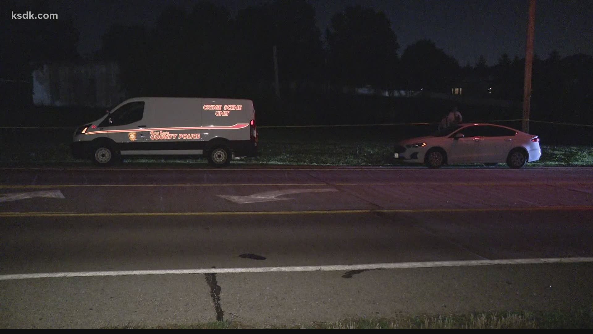 Police said the child and an adult had to be rescued from the water after a large riding lawnmower tipped over Thursday night