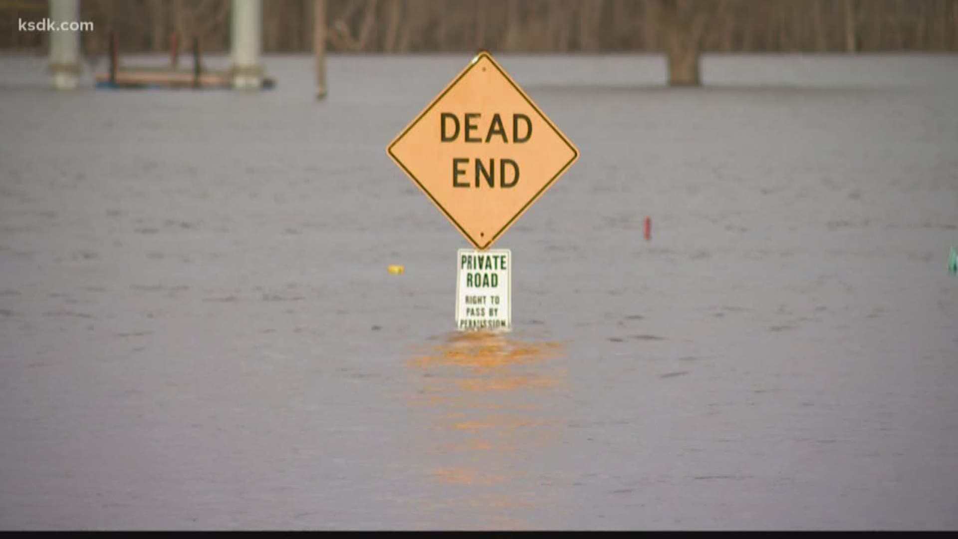 The Mississippi River has crested in the area, but the Illinois River isn't expected to crest until Tuesday at the earliest.