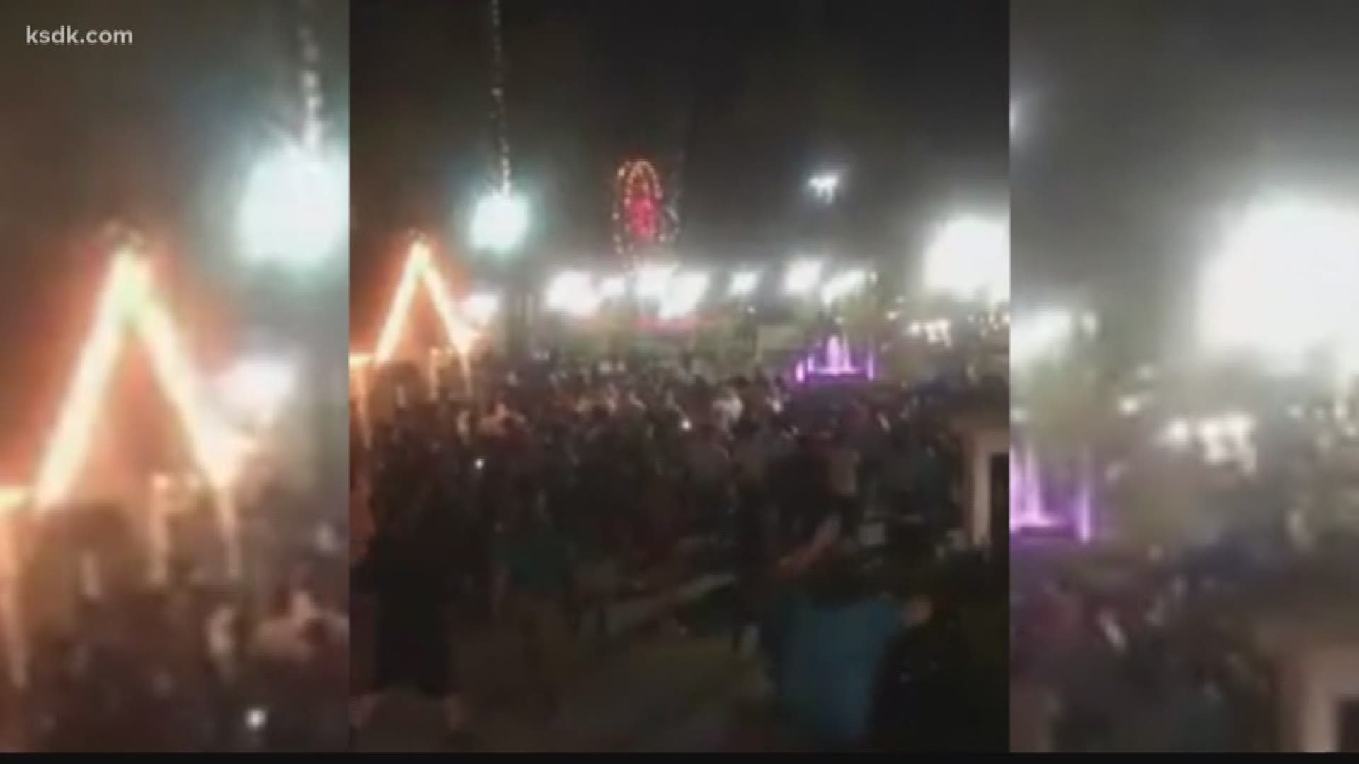 Kansas City police say several law enforcement agencies were called to the park Saturday night