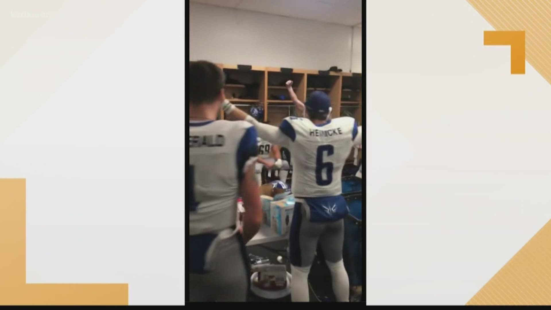 Two players chugged Bud Light Seltzers to celebrate.