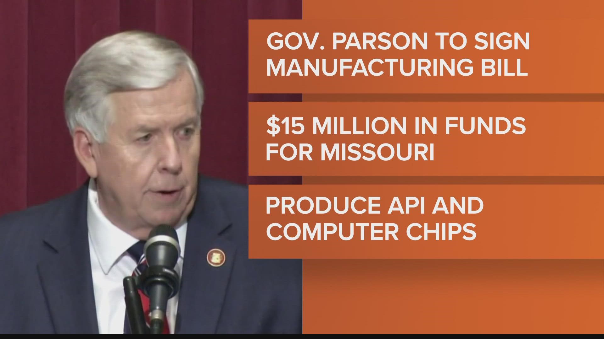 Thursday morning, Gov. Mike Parson will sign a multi-million dollar deal that will make Missouri a key player in revamping two areas of U.S. production.