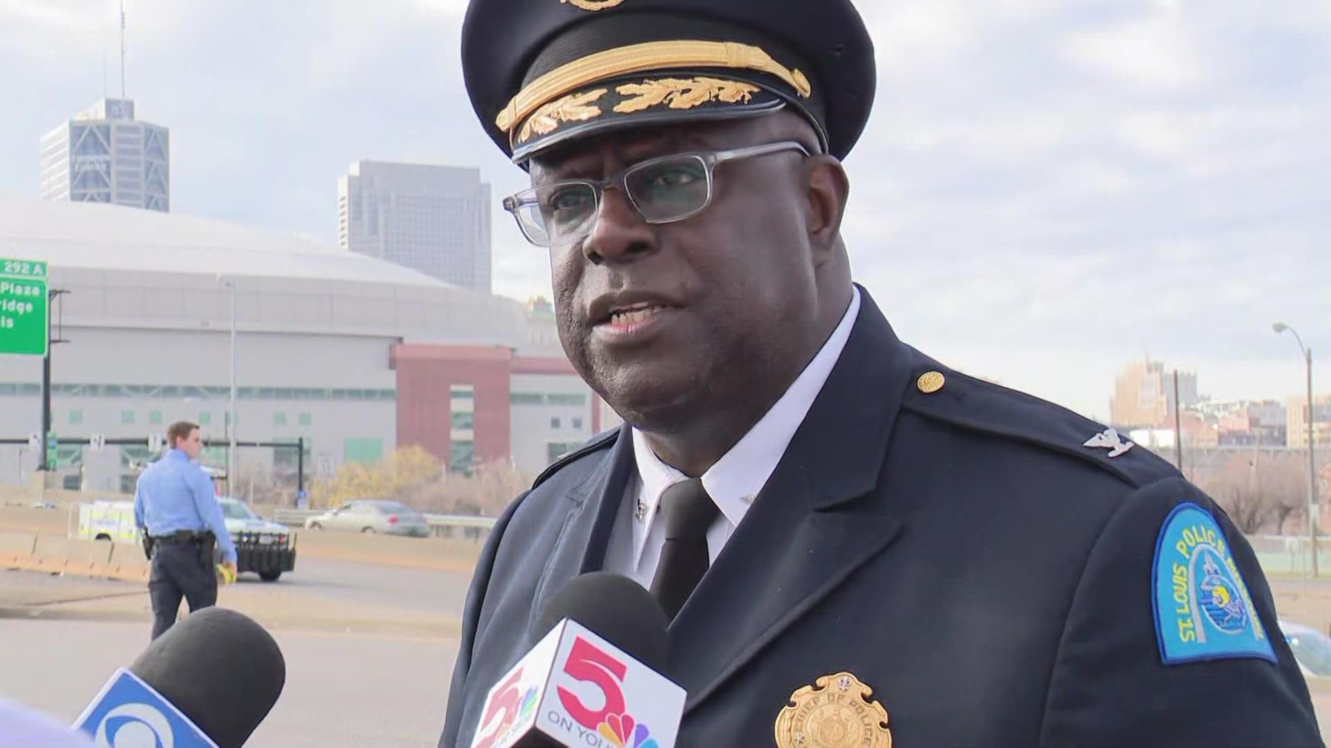 St. Louis Police Chief John Hayden said officers were doing surveillance in the area. A boy wanted for escaping a facility ran onto I-70 and was hit.