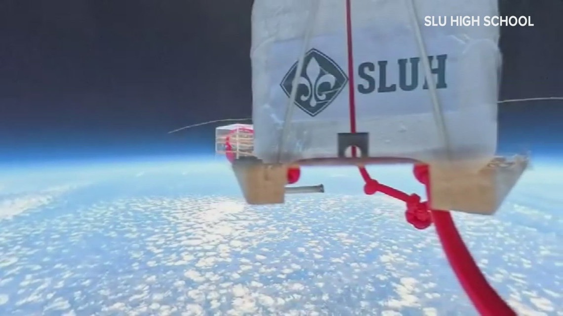 A St. Louis high school experiment made it over 100,000 feet into the sky before gently crashing in Tennessee