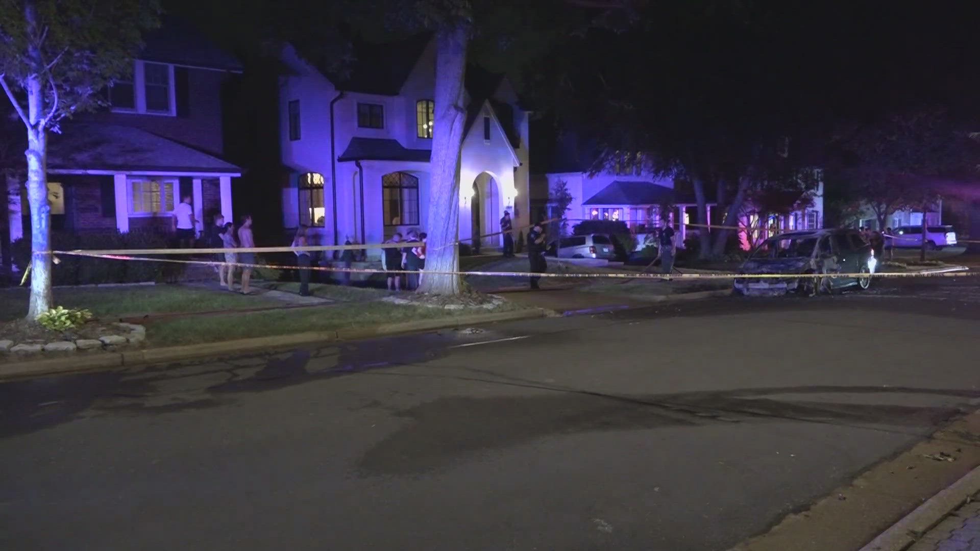 Three vehicles were found engulfed in flames early Tuesday morning on Westmoreland Avenue.