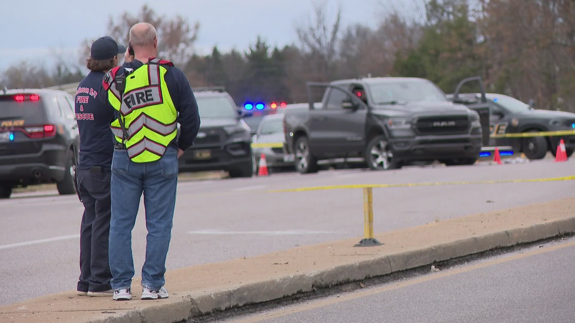 Officers yelled at the man to put down his guns. The man pointed one of the guns in the direction of officers, who then shot the man, an eyewitness said.