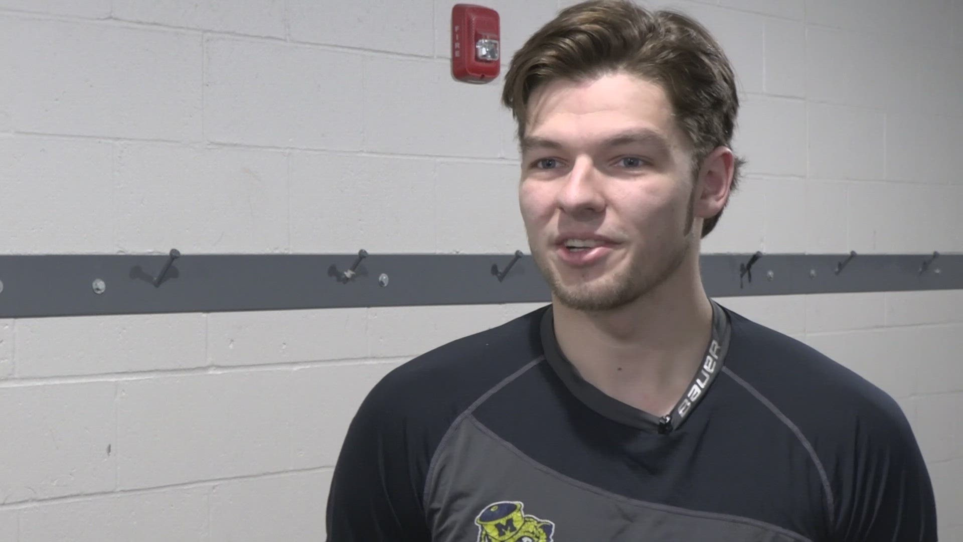 It will be a homecoming weekend for Michigan goaltender Jake Barczewski. He leads his Wolverines into his hometown with a Frozen Four spot on the line.
