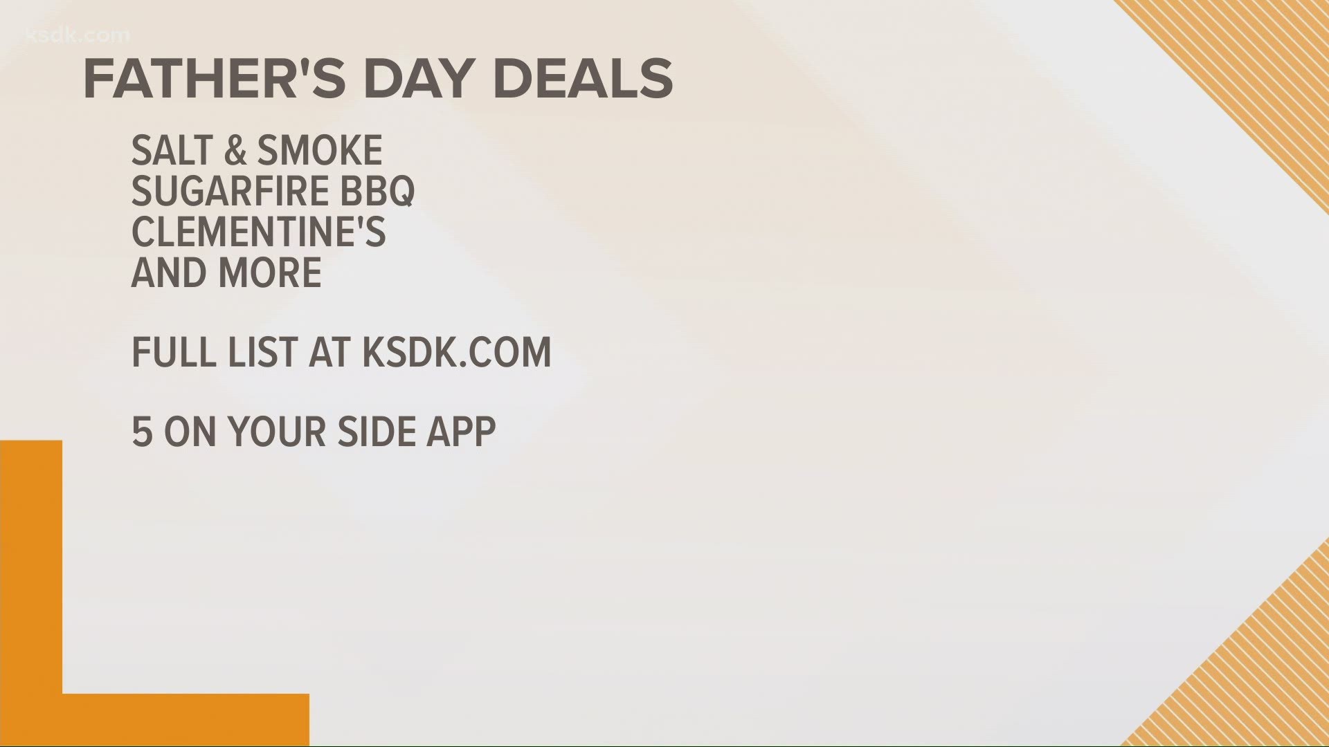 Father’s Day is this Sunday and several restaurants around the St. Louis area are celebrating with deals and specials.