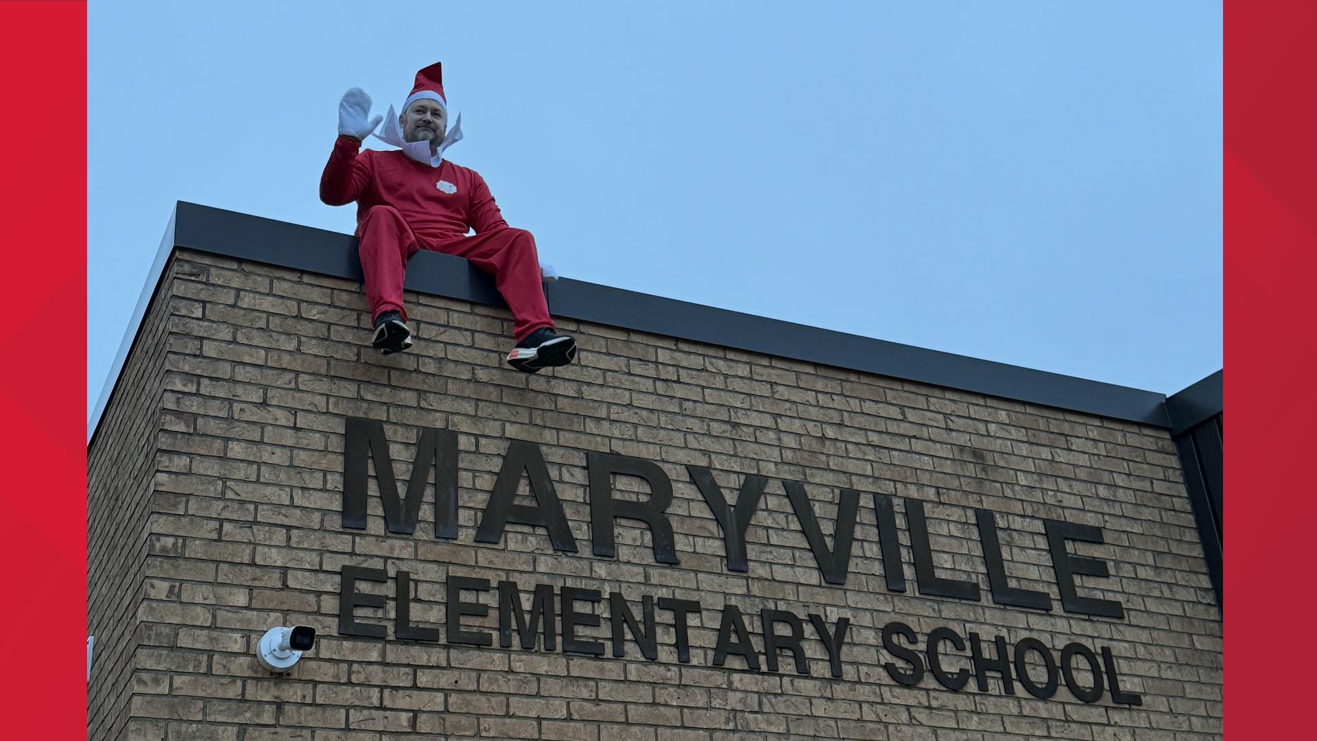 Student Elf Illinois principal gives student 'Elf on the Shelf' rooftop surprise ...