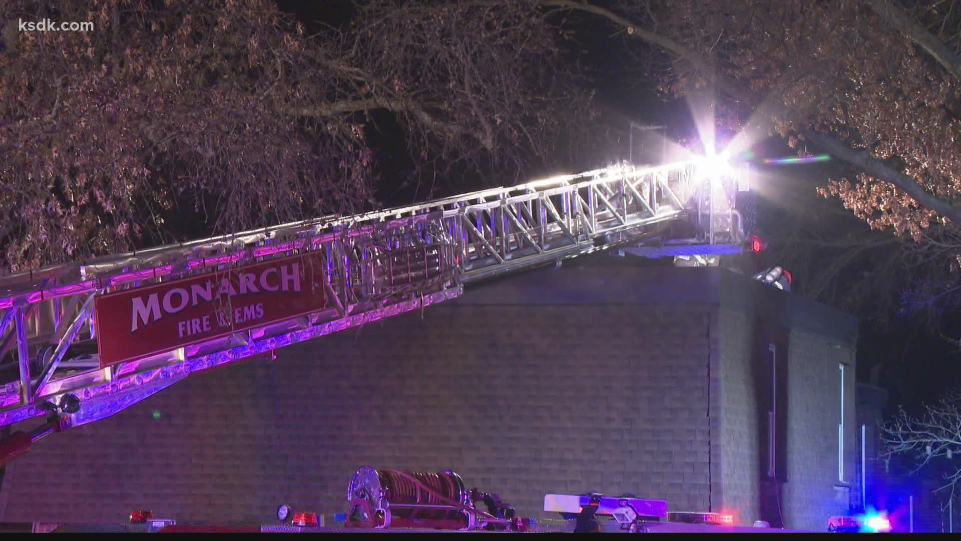 Firefighters believe the fire started in the wall then spread to the attic.