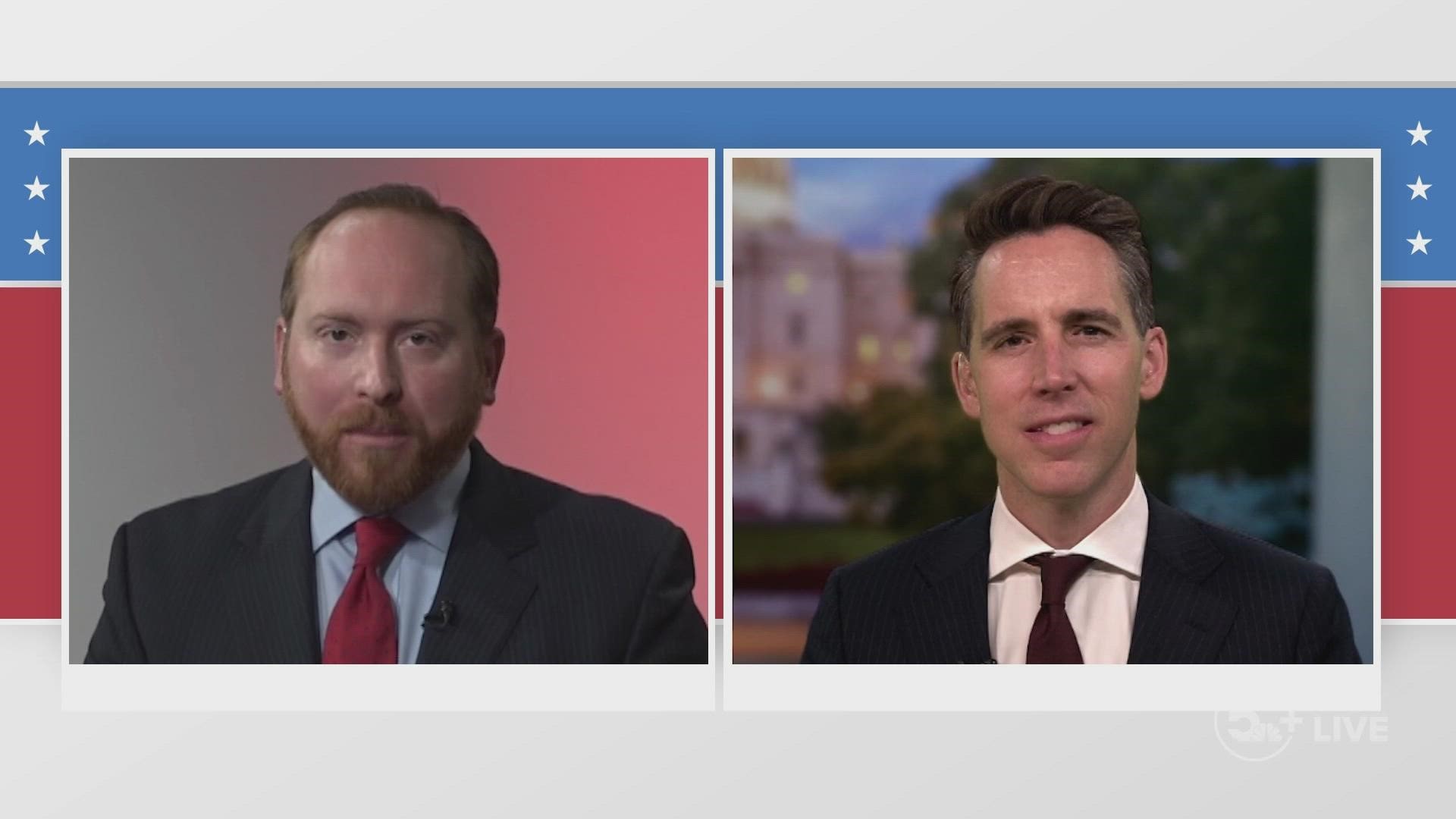 Sen. Josh Hawley, R-Missouri, joins 5 On Your Side political editor Mark Maxwell on "The Record."