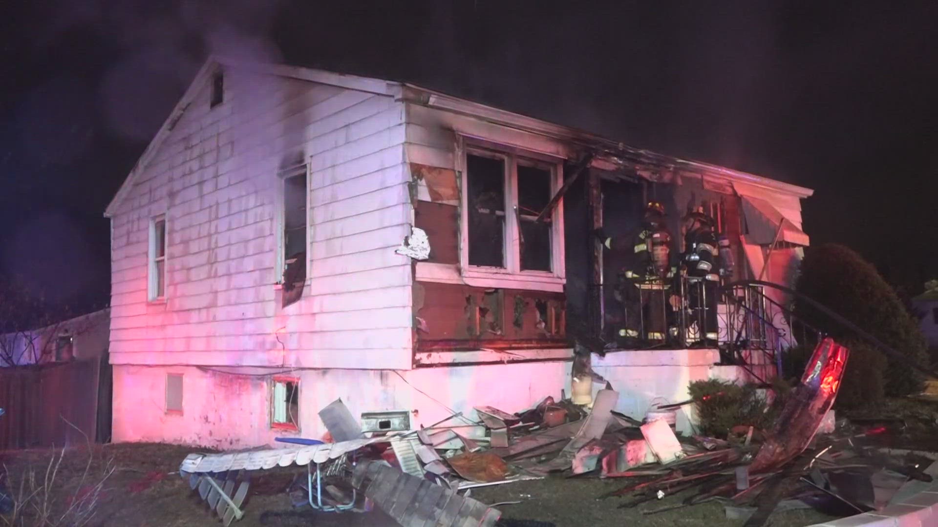 A person was killed in the fire, and the home was ruled a total loss.