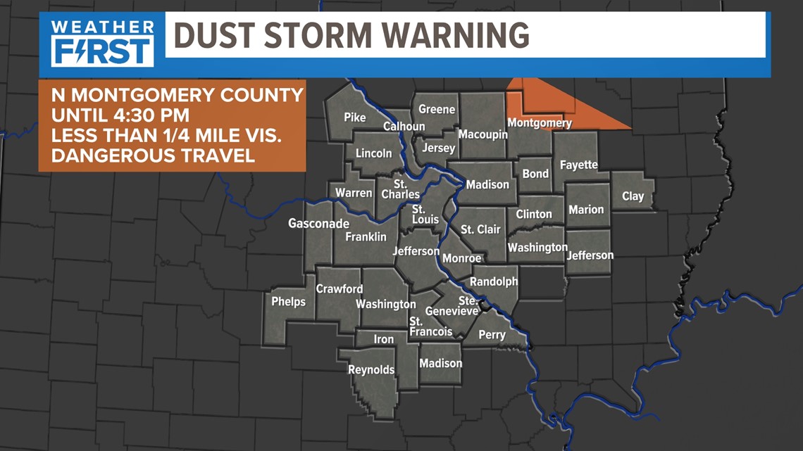Dust storm warning issued for parts of Illinois Tuesday