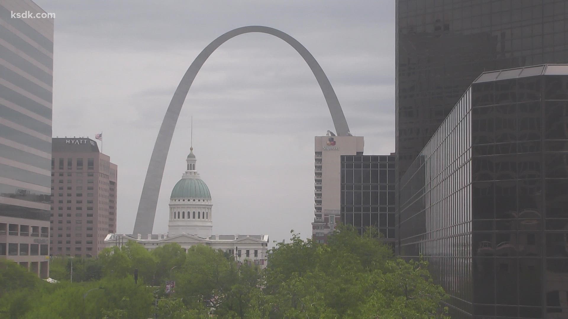 The St. Louis skyline will look a little different at night for the first two weeks of May.