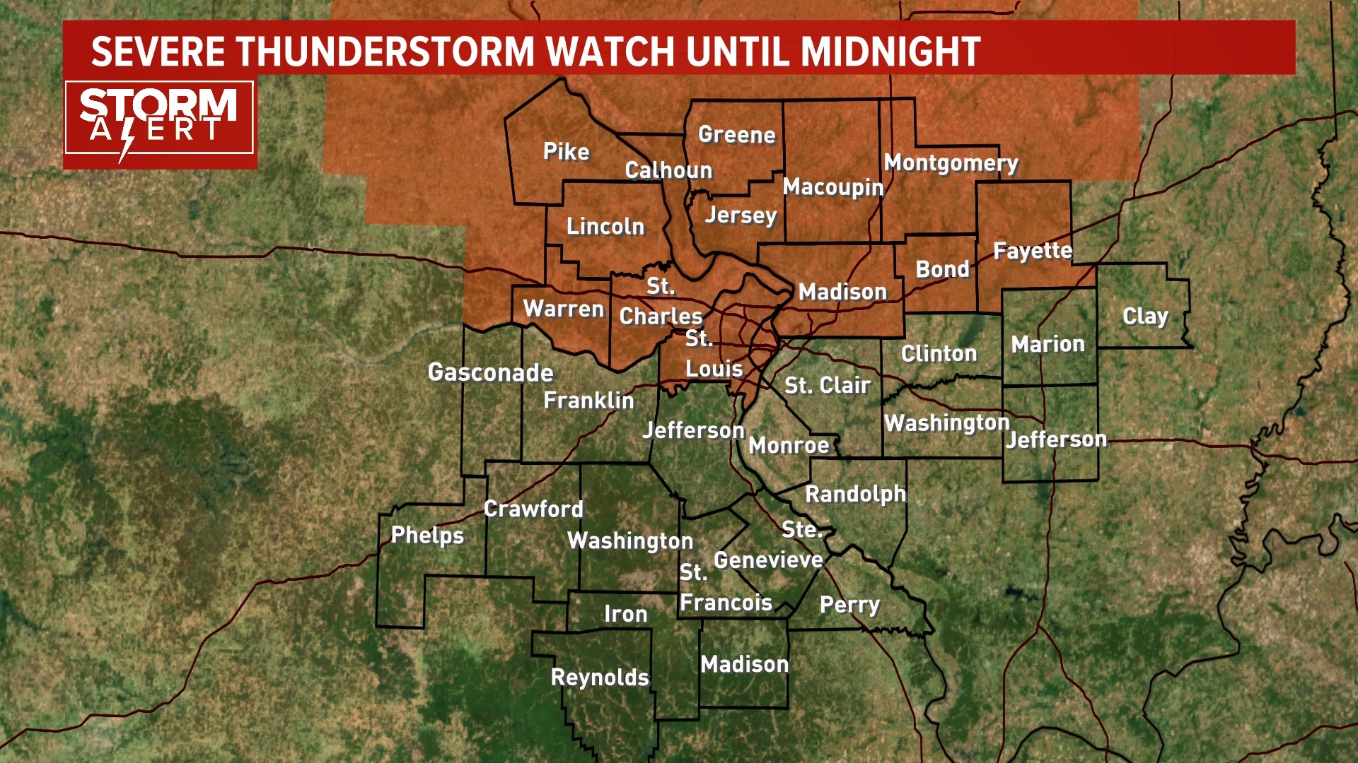 Severe Thunderstorm Watch in effect for parts of St. Louis area | ksdk.com