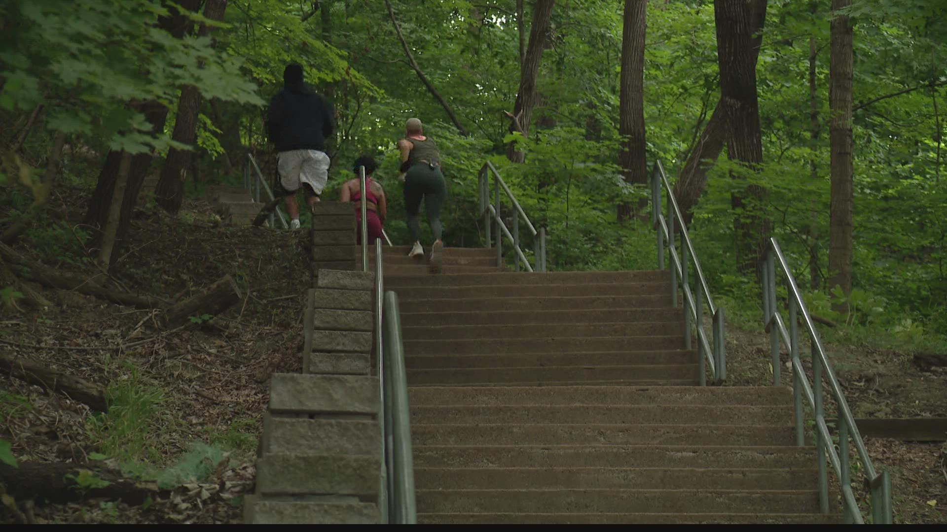 Rickkita Edwards climbs the 220 steps in Creve Coeur Park four times a week. The journey helped her transform her health and her life, for the better.