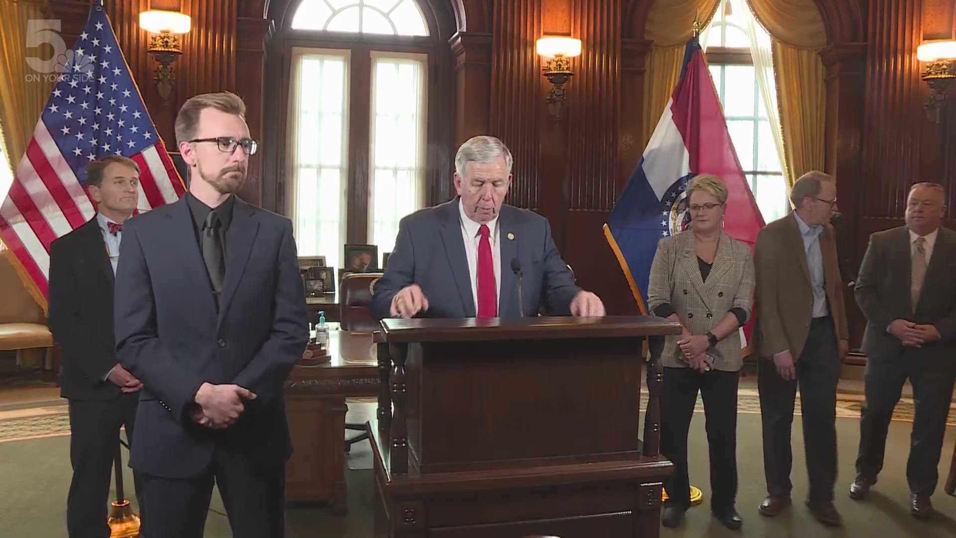 Gov. Parson declared a state of emergency in response to coronavirus in Missouri. He also announced two additional people have tested "presumptive positive."