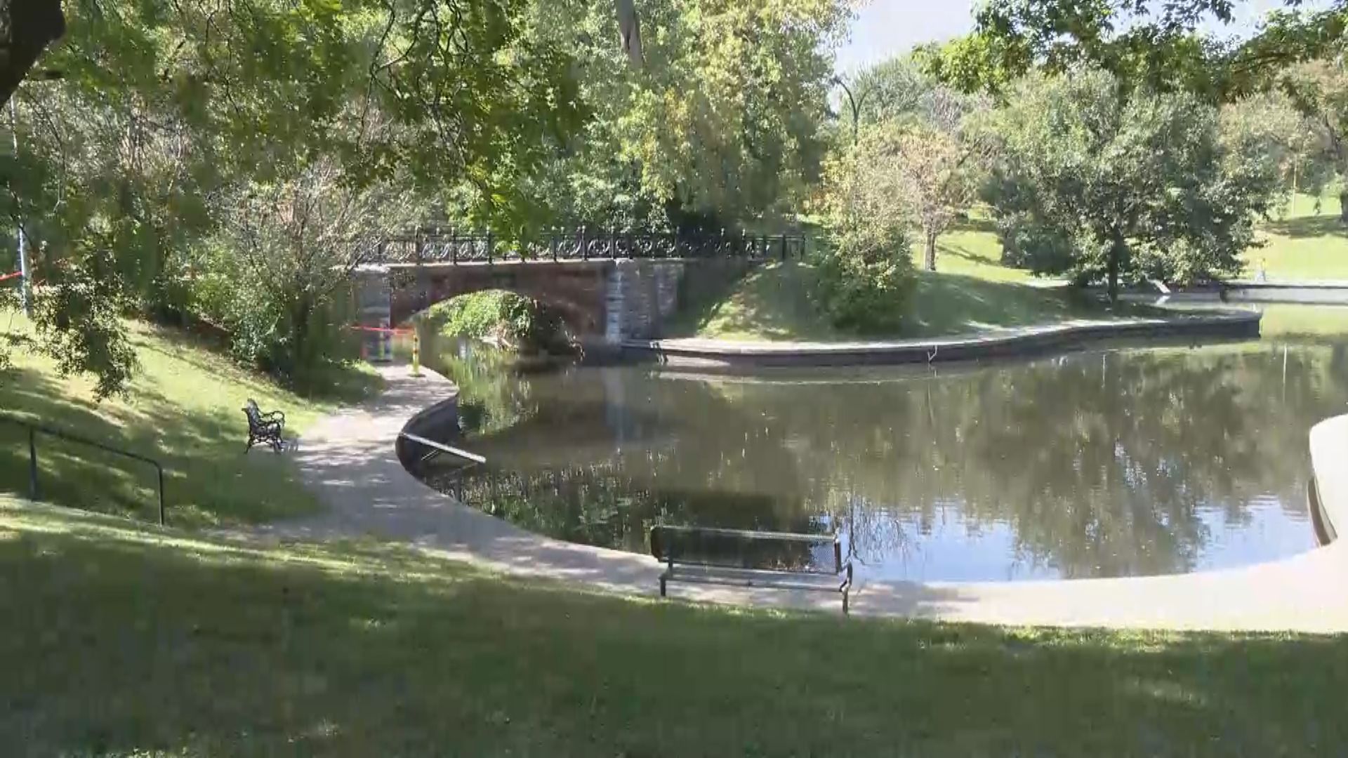 The water in Benton Park Lake is disappearing, and several sinkholes have opened up around it. Park officials don't know what is causing it to happen.