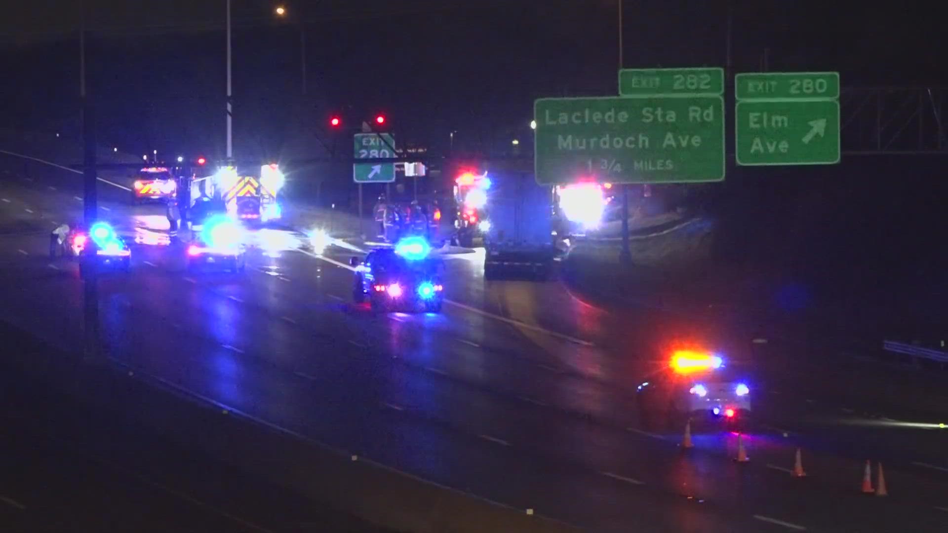 Eastbound Interstate 44 was closed for about three hours after the deadly crash near Big Bend Boulevard.