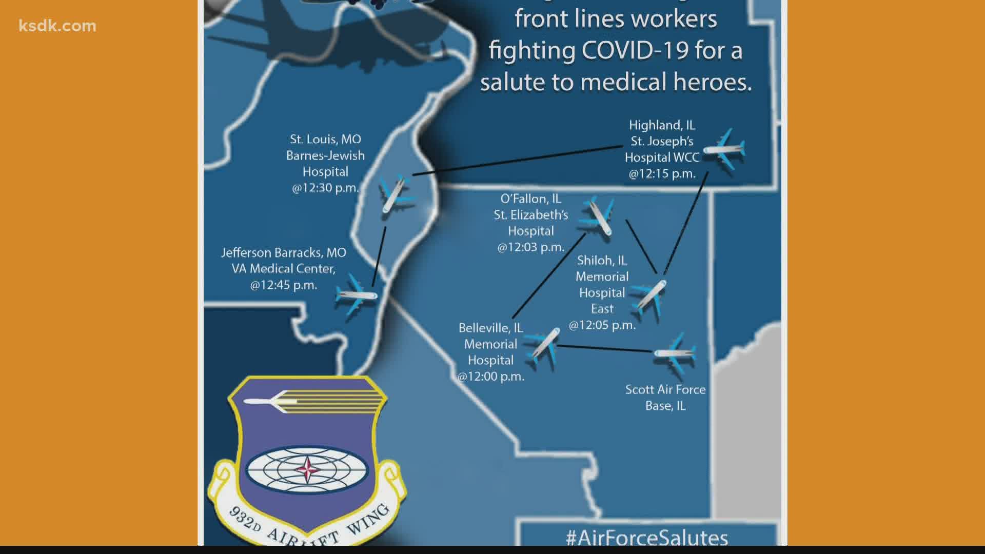 The flyover will be a salute to health care workers
