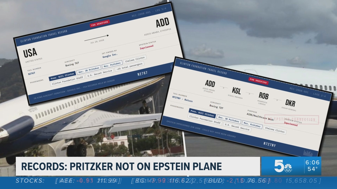 Flight records, court records contradict claims that Illinois Gov. Pritzker flew on Jeffrey Epstein's plane