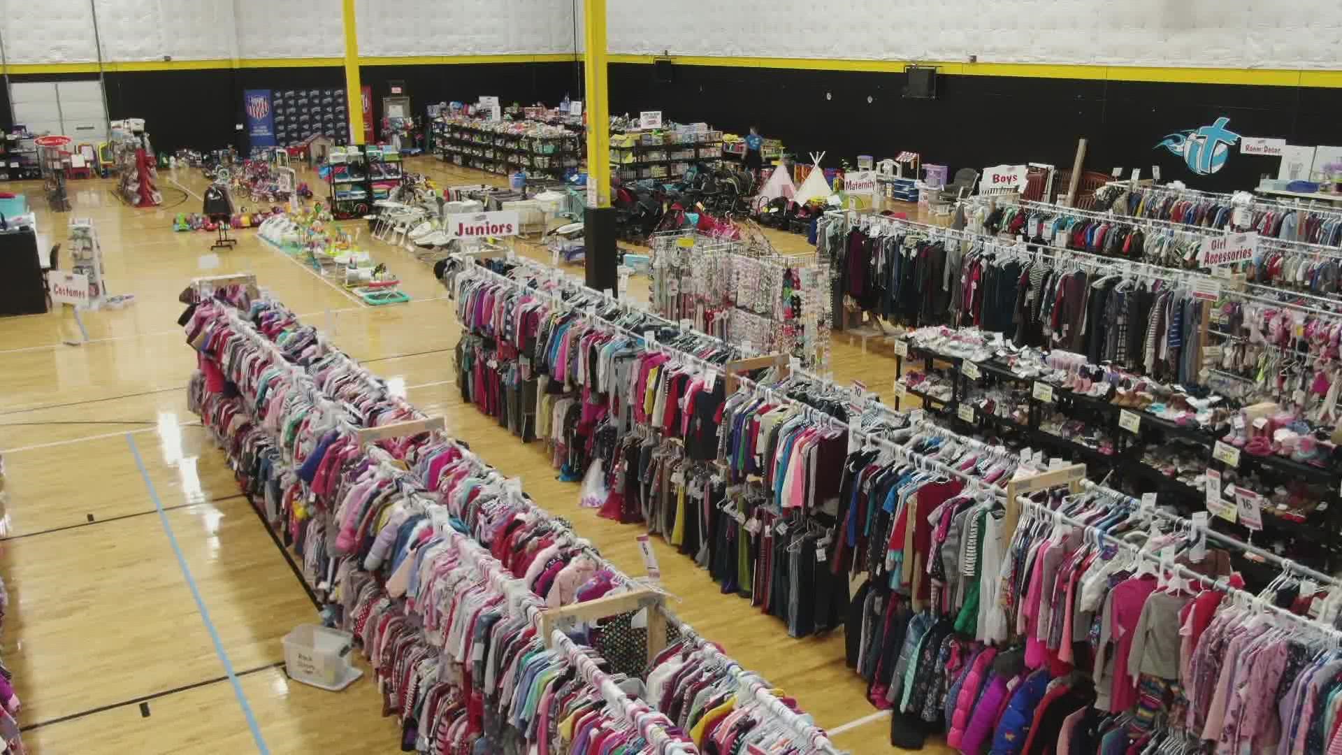 The bi-annual Just Between Friends consignment sale opens in South County as families struggle to make ends meet for the start of school.