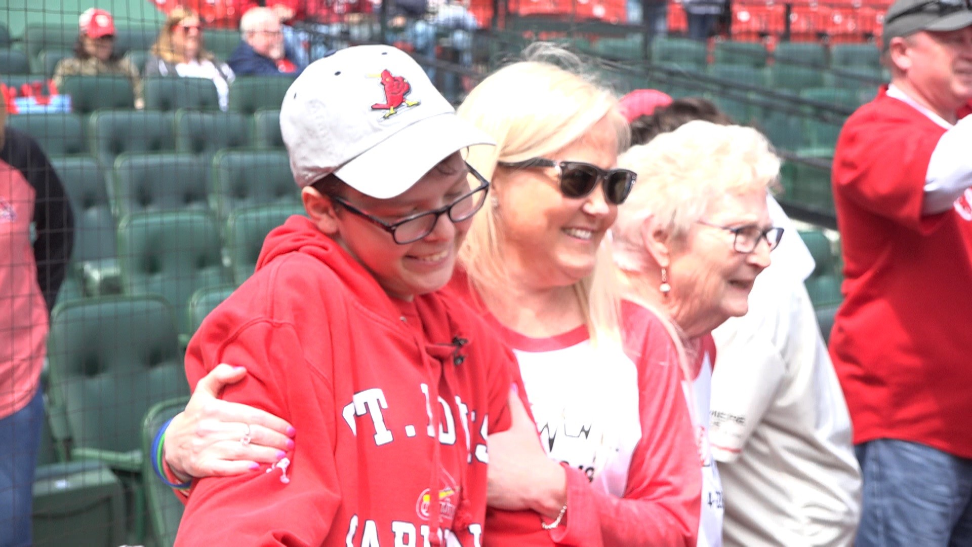 Both Dylan and Christina Schwartz received heart transplants last year. The Cardinals celebrated them in a great way.