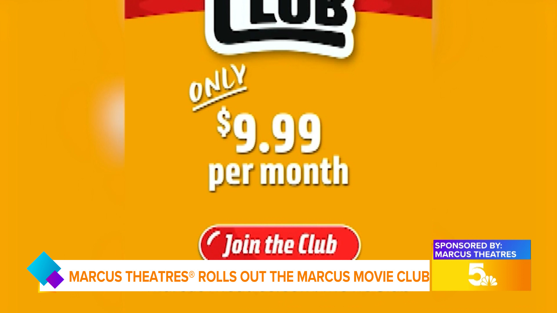 For just $9.99 with the Marcus Movie Club you can get a 2D movie ticket and concessions.