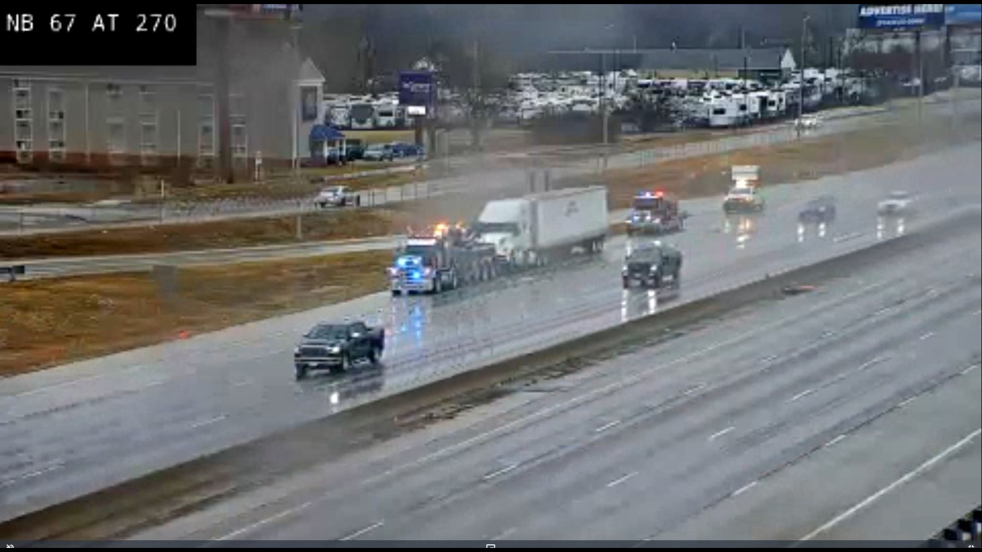 The driver of the tractor-trailer tried to merge to an adjacent lane. McClung's Toyota also traveled into the second lane and struck the front of the tractor-trailer