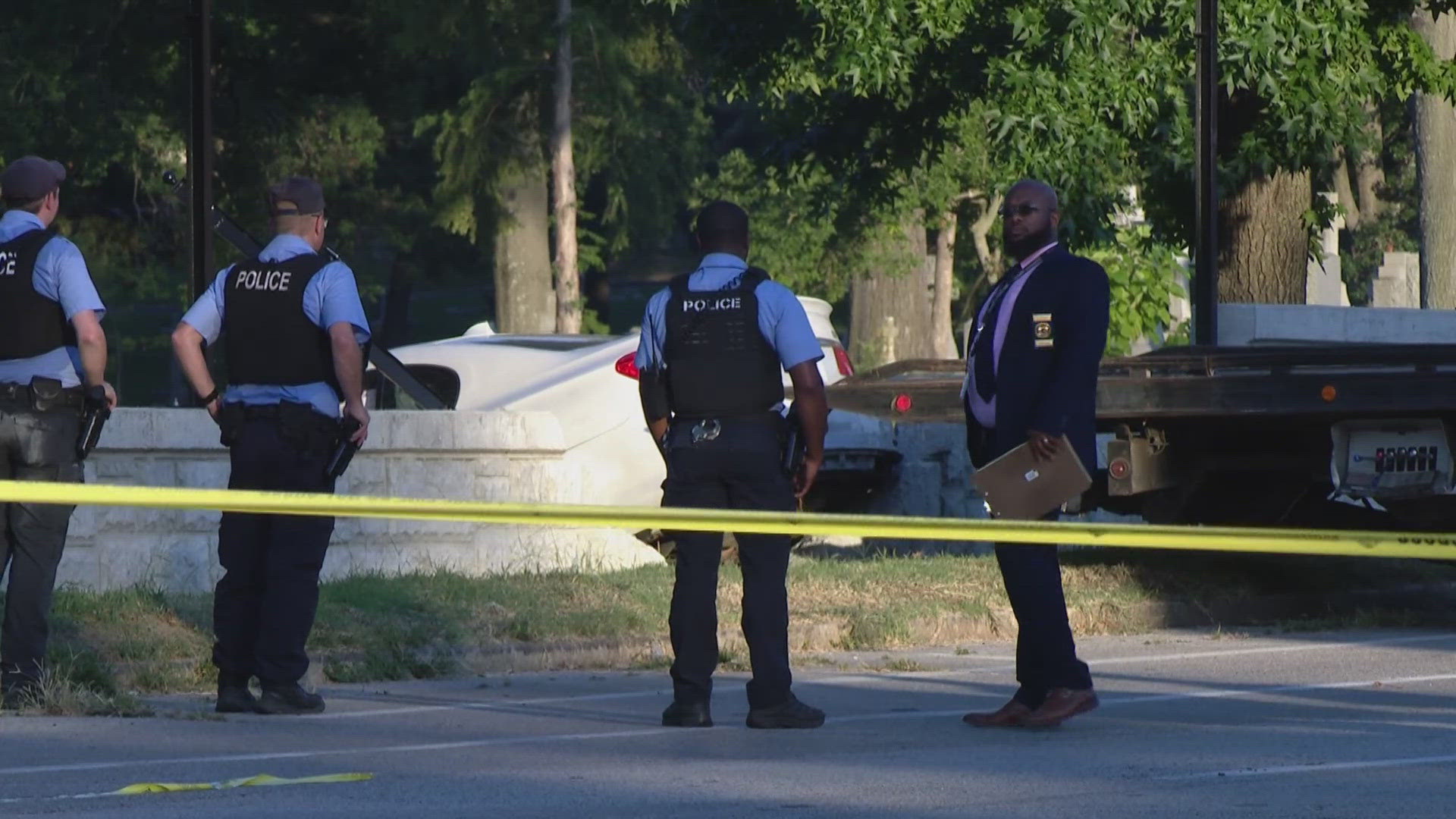 Man shot, killed in north St. Louis; car crashed into cemetery | ksdk.com