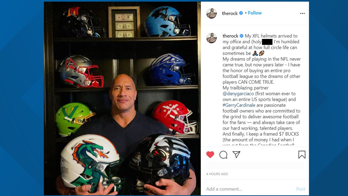 Dwayne Johnson is ready to go as XFL co-owner