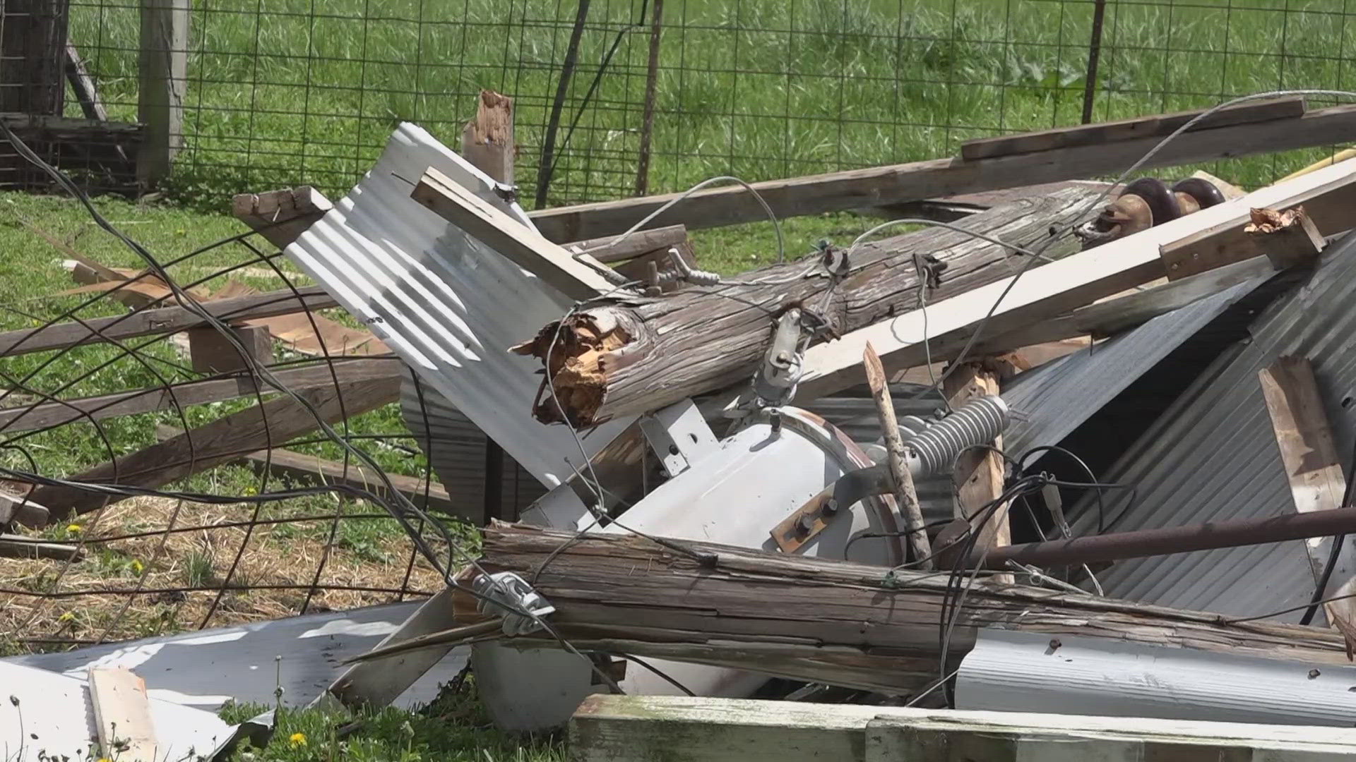 An EF0 tornado with winds of up to 85 mph struck Millstadt Sunday night. One farm suffered quite a bit of damage. 