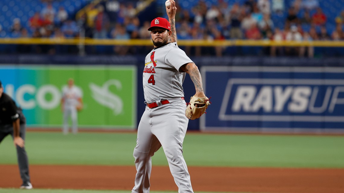 Yadier Molina pitches shutout inning in 11-3 loss to Rays