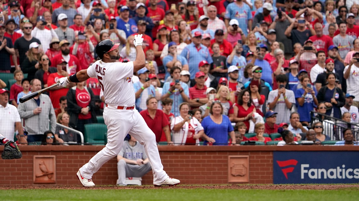 Pujols delivers game-winning homer in lone at-bat to raise cards