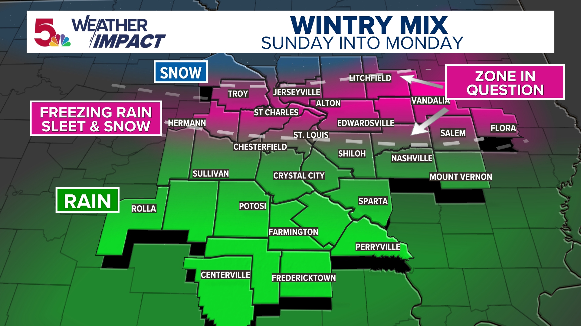 Weather Impact Alert: Mix of rain and snow ending overnight | ksdk.com