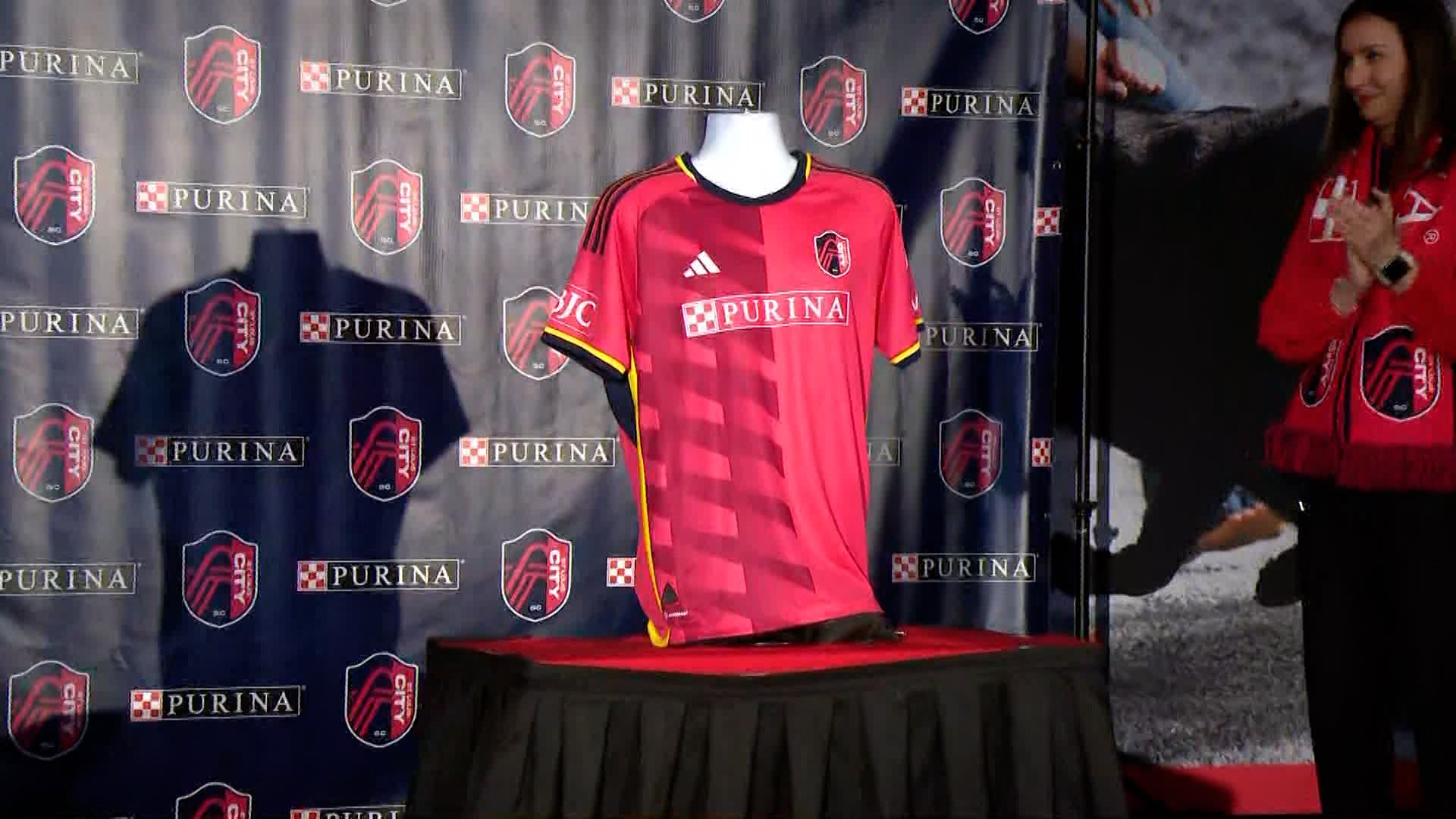 St. Louis CITY SC unveiled its first primary kit on Wednesday. The jersey features the club’s signature red color with navy and yellow accents.