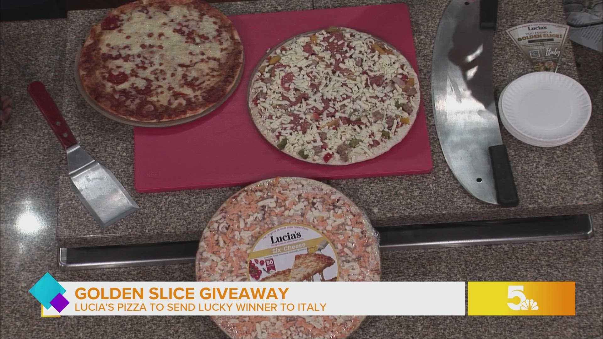 The Golden Slice Giveaway will be featured on freezer door promotions, the back of all Lucia’s Original Style Pizzas and more