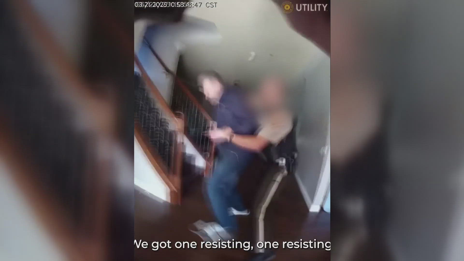 Police said two officers were at the home of Aleksander Lanis, 38, to arrest him in a harassment and motor vehicle tampering investigation.