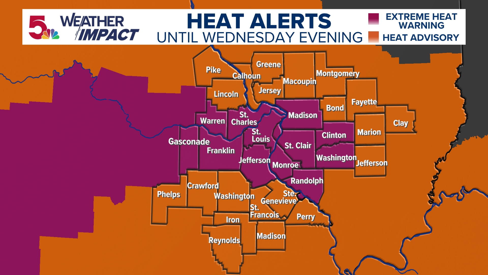 Dangerous heat and humidity over St. Louis through Wednesday | Weather ...