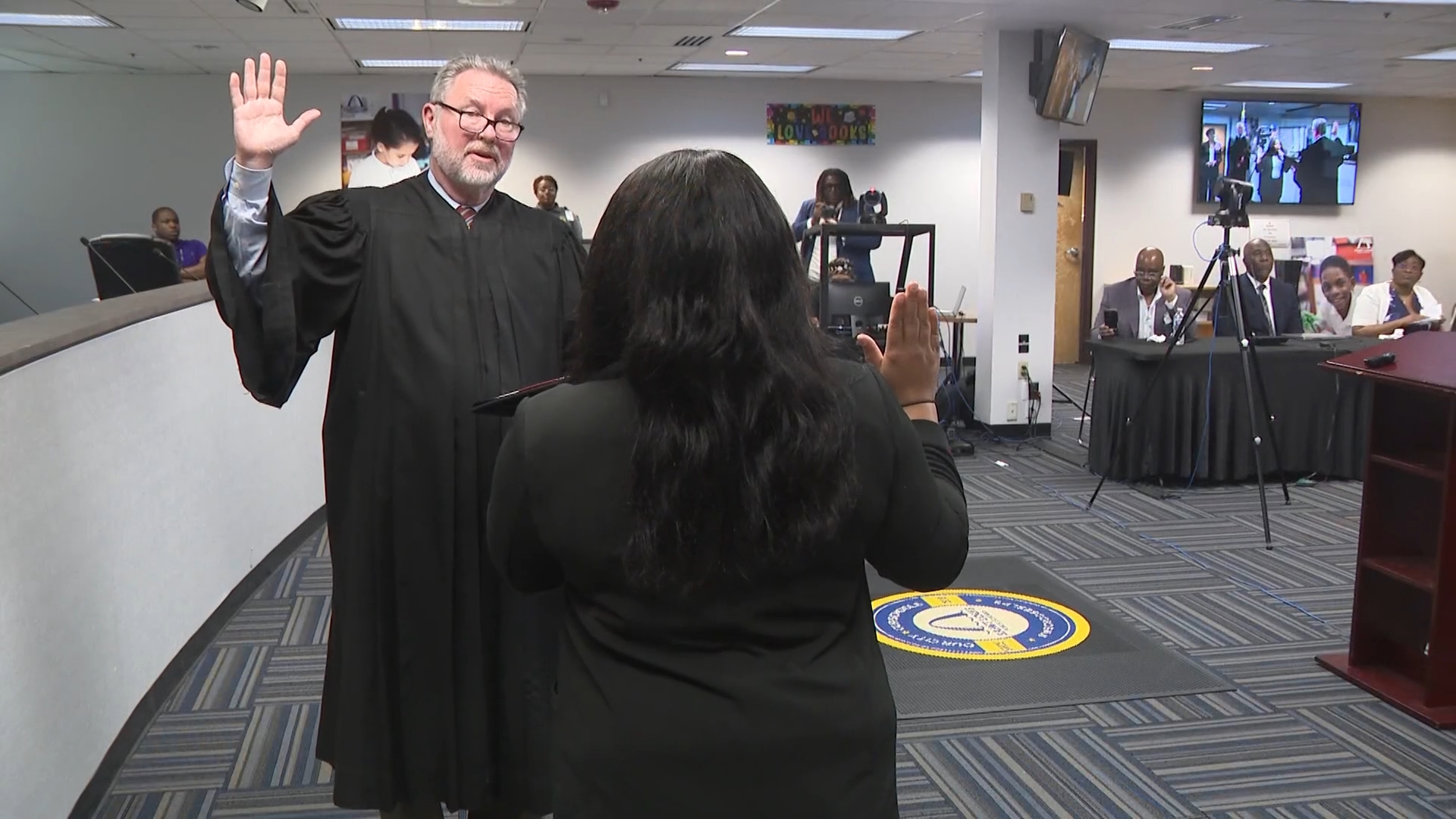 Dr. Karen Collins-Adams, the wife of former district superintendent Dr. Kelvin Adams, was named president. She replaced Toni Cousins, who was not reelected.