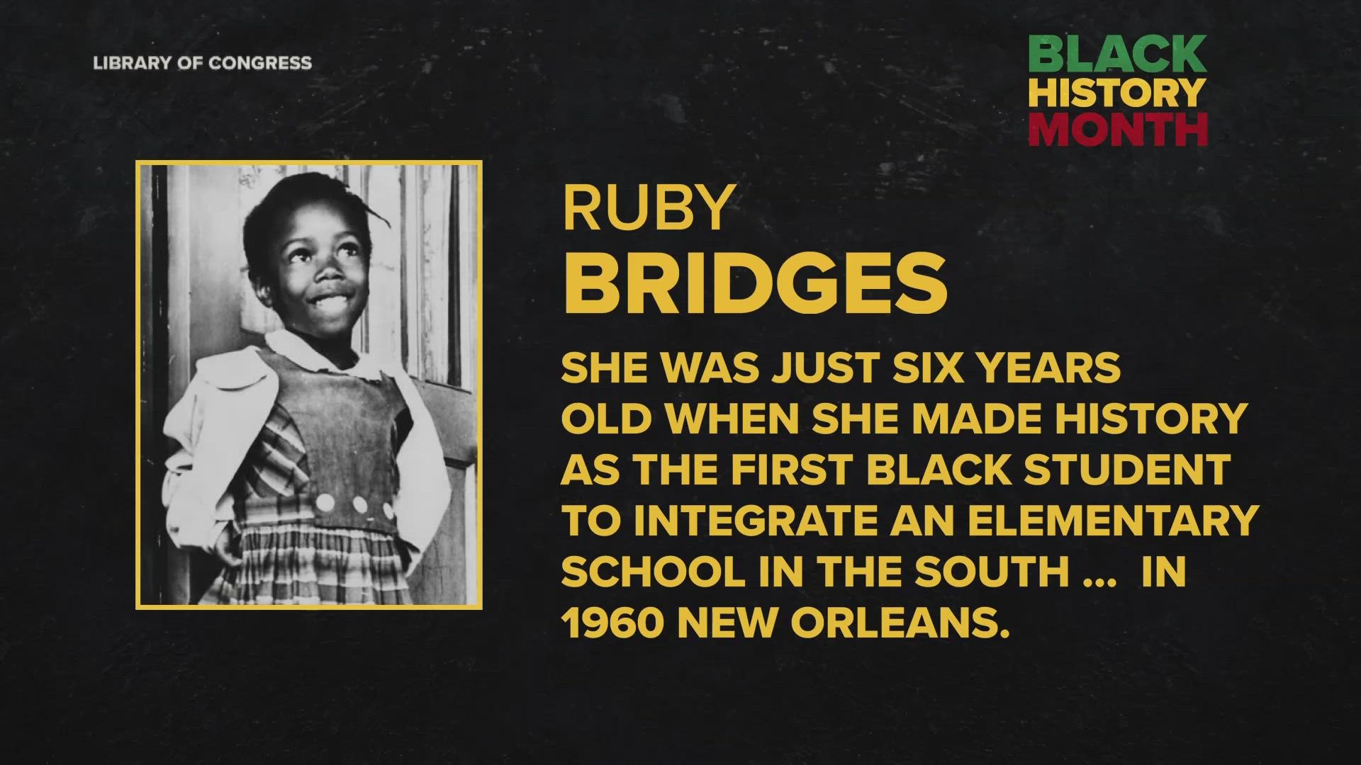 Ruby Bridges was just 6 years old when she made history as the first Black student to integrate an elementary school in the south. This was in 1960 in New Orleans.