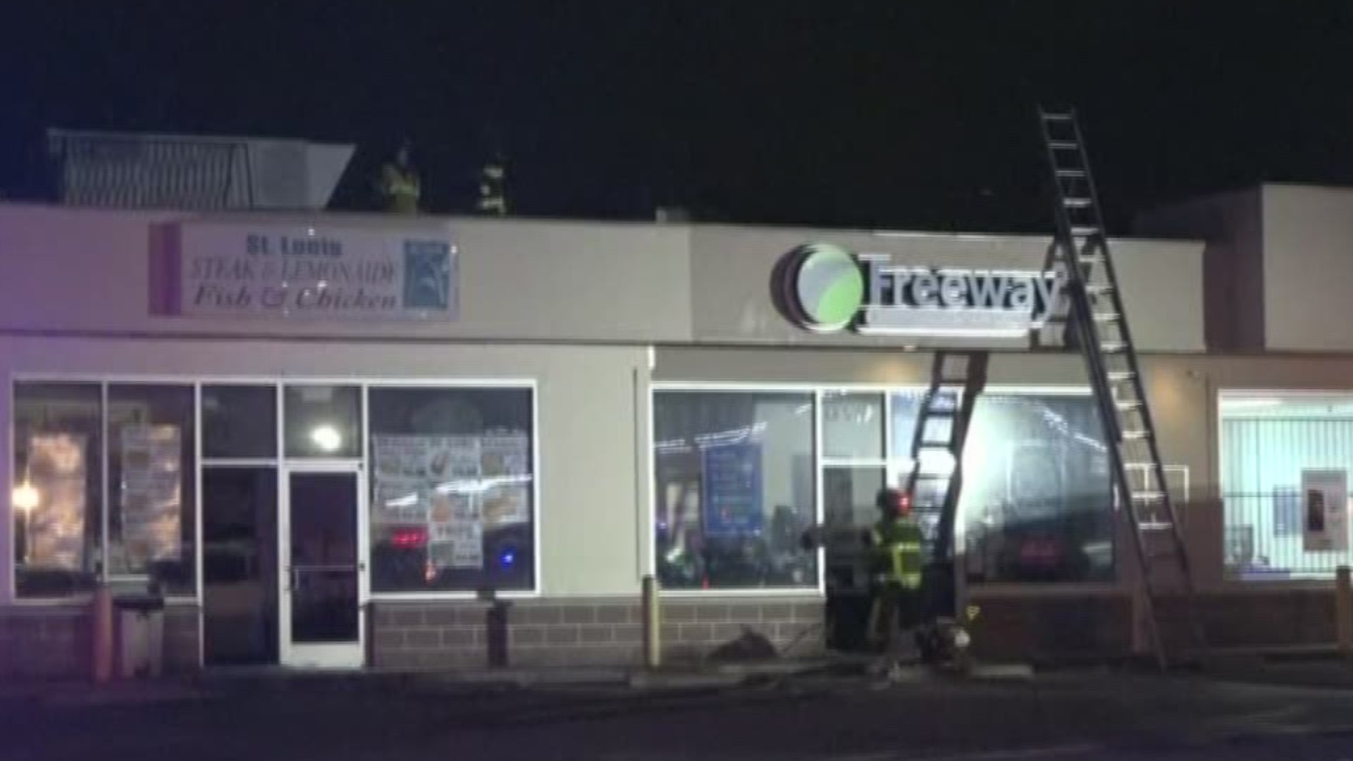The fire started in the roof of a restaurant Wednesday night.