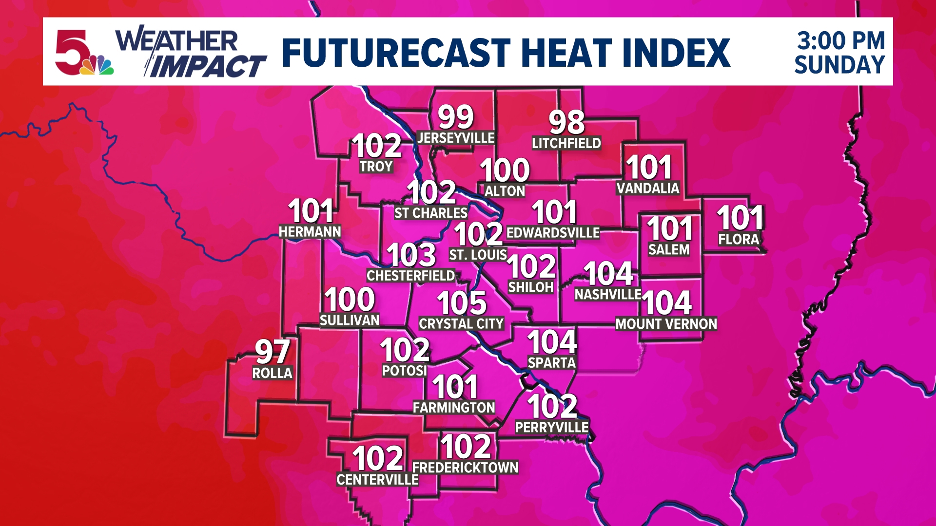 Hot and humid conditions continue for the next few days.