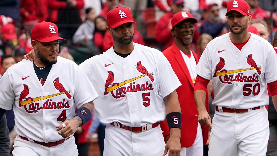 Cardinals honor Pujols, Molina and Wainwright on opening day | ksdk.com