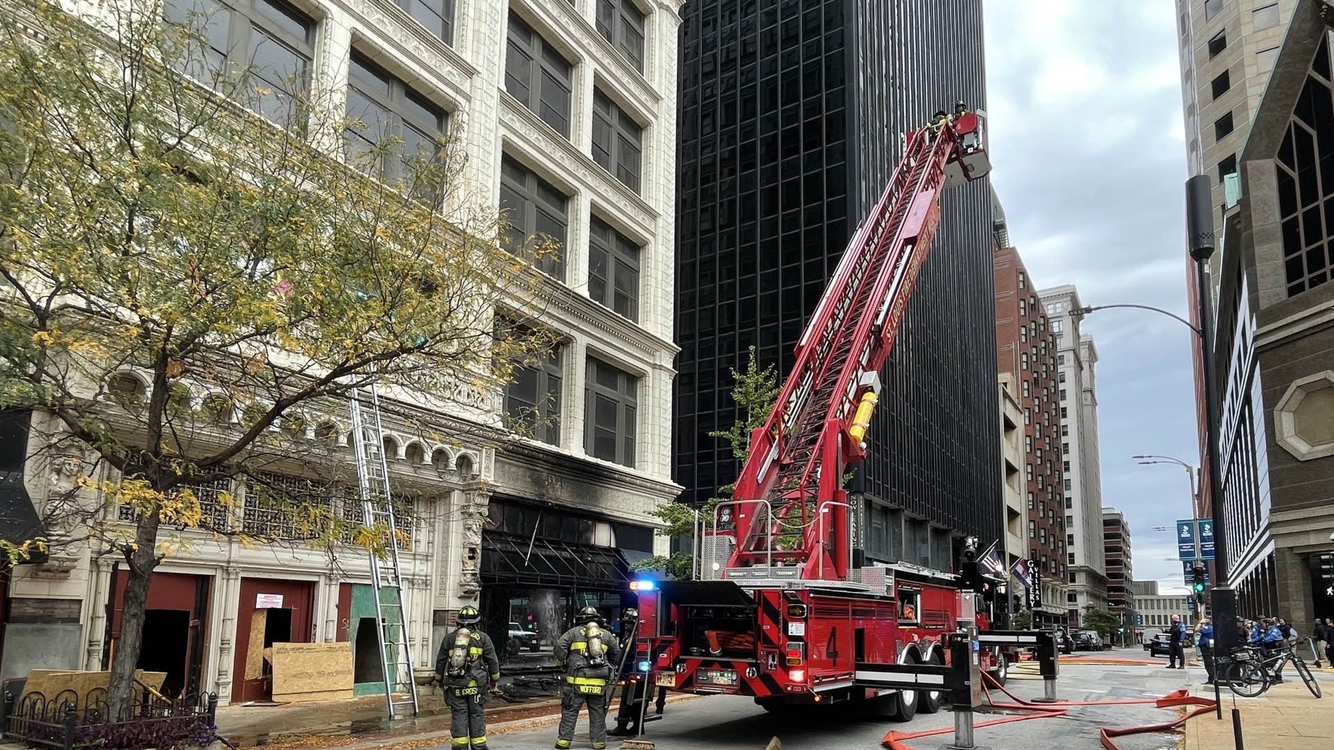 Multiple crews with the St. Louis Fire Department responded Friday afternoon to the Railway Exchange Building. A large fire outside the building.