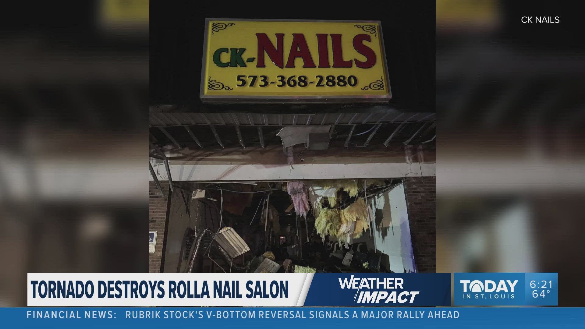 A long time nail salon in Rolla, Missouri was completely destroyed by an apparent tornado Friday night. 5 On Your Side talked to the owner. 