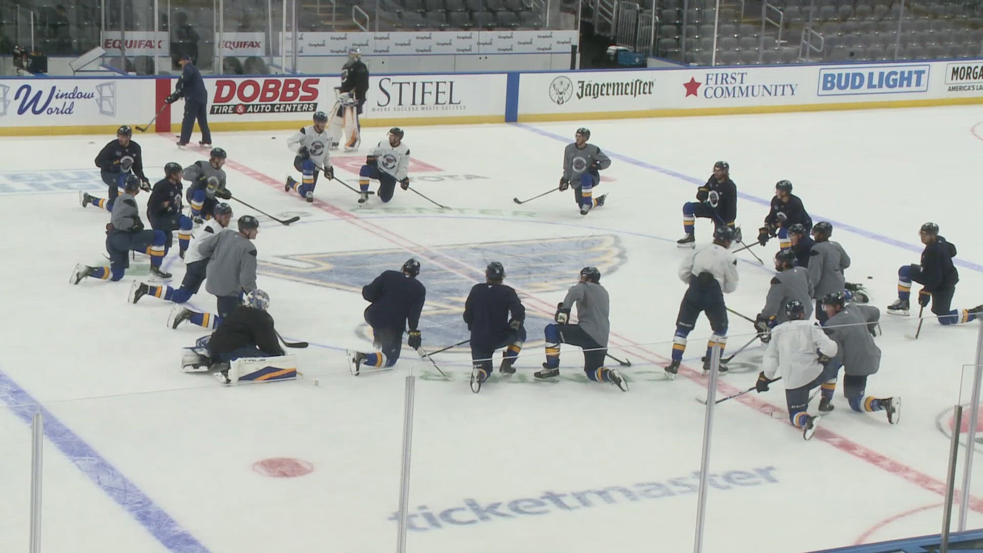 The Blues are hosting the Minnesota Wild in their home opener tonight at Enterprise Center. They began their season with a three-game road trip.