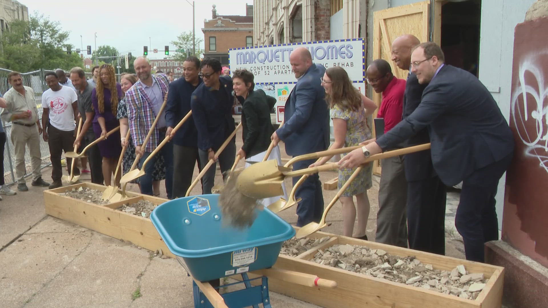 City and federal leaders celebrated the development of new affordable housing options. Marquette Homes will bring more than 50 new living spaces to the city.