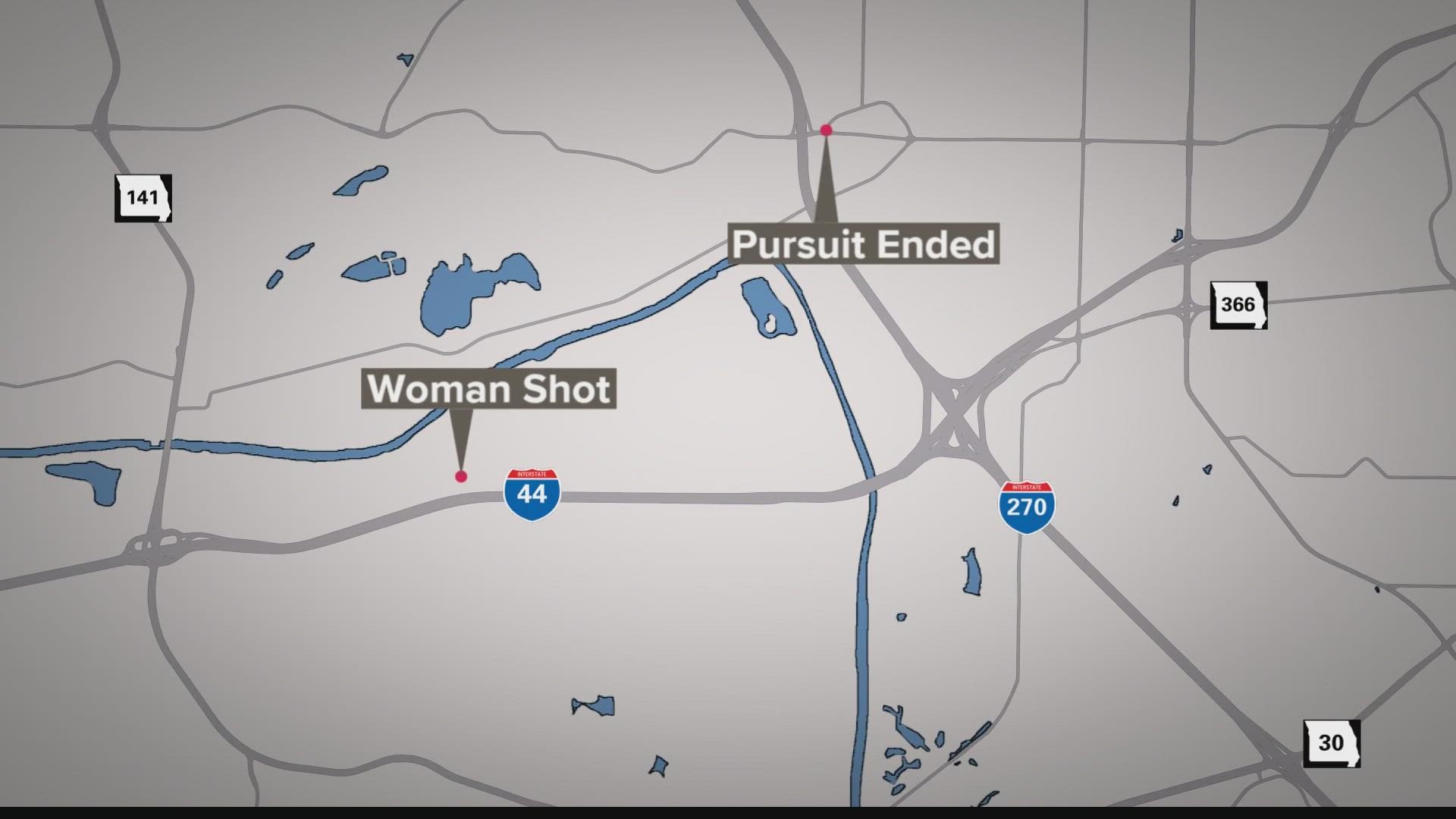 Police said the woman was found shot to death after the man shot at officers and led them on a 10-minute chase away from the scene of the shooting.