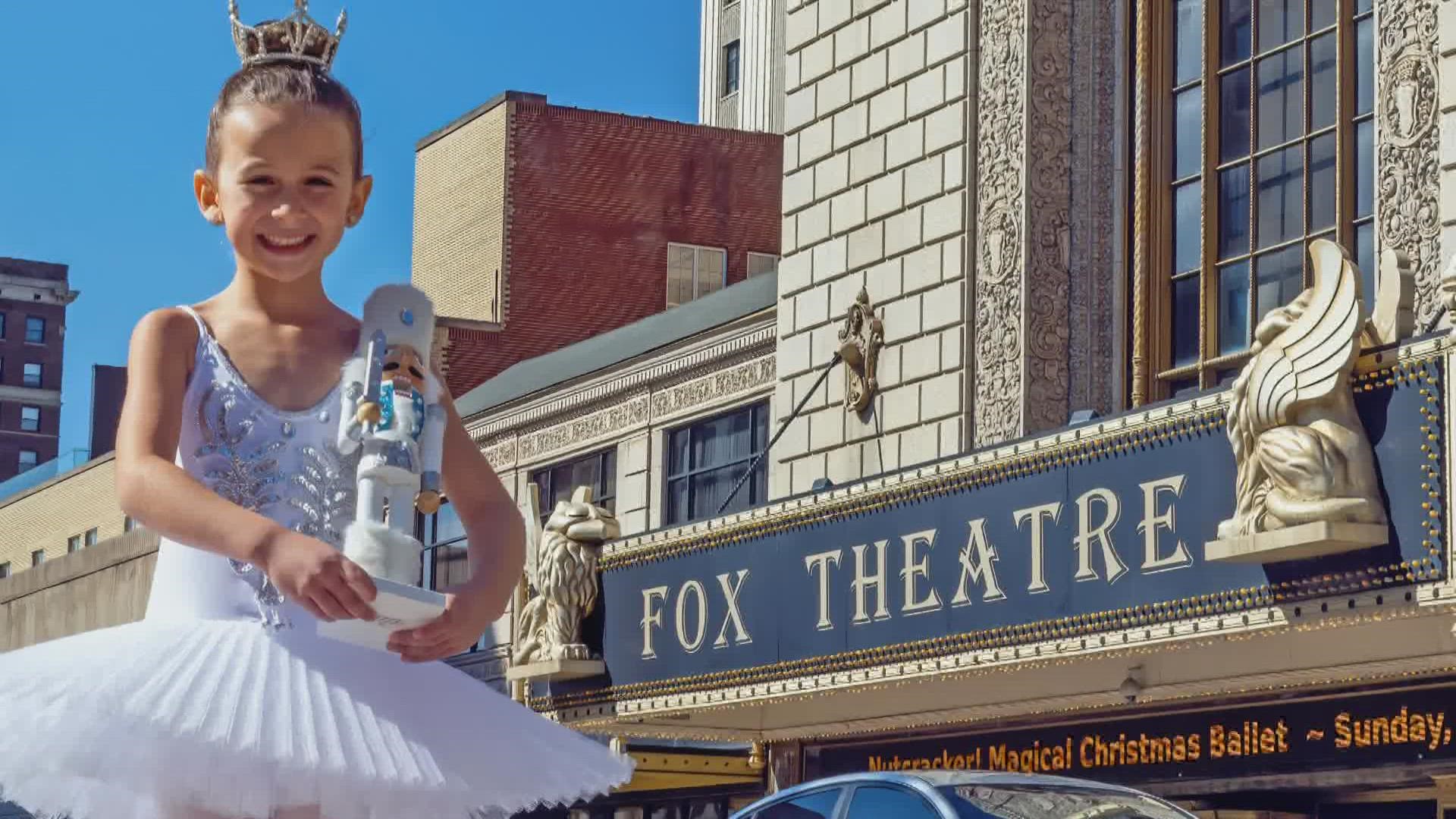 The 30th anniversary of The Nutcracker will perform at the Fabulous Fox theater in St. Louis this month. Sydney will dance as a snowflake in The Nutcracker.